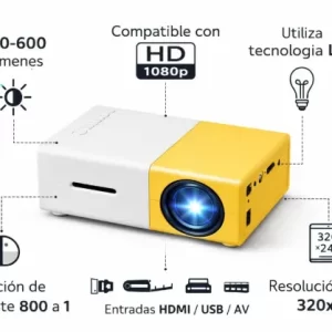 Proyector portátil 1080P altavoces control remoto