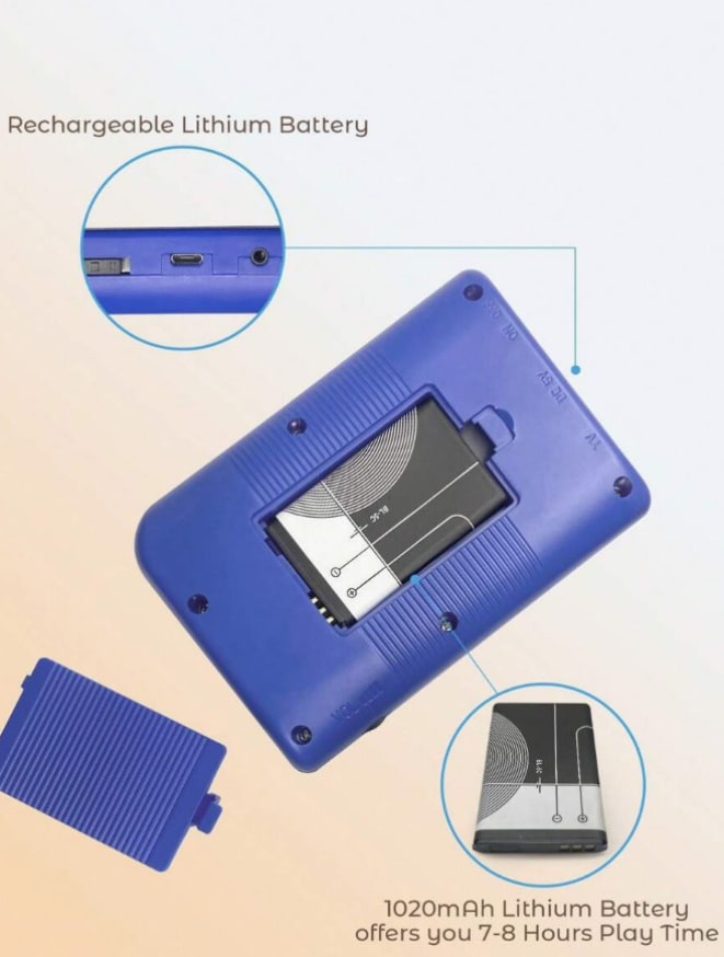 Mini Consola juegos retro con batería de alta capacidad de 1020mAh - Imagen 2
