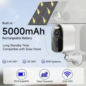 Cámara solar inalámbrica HD de 4MP/2K